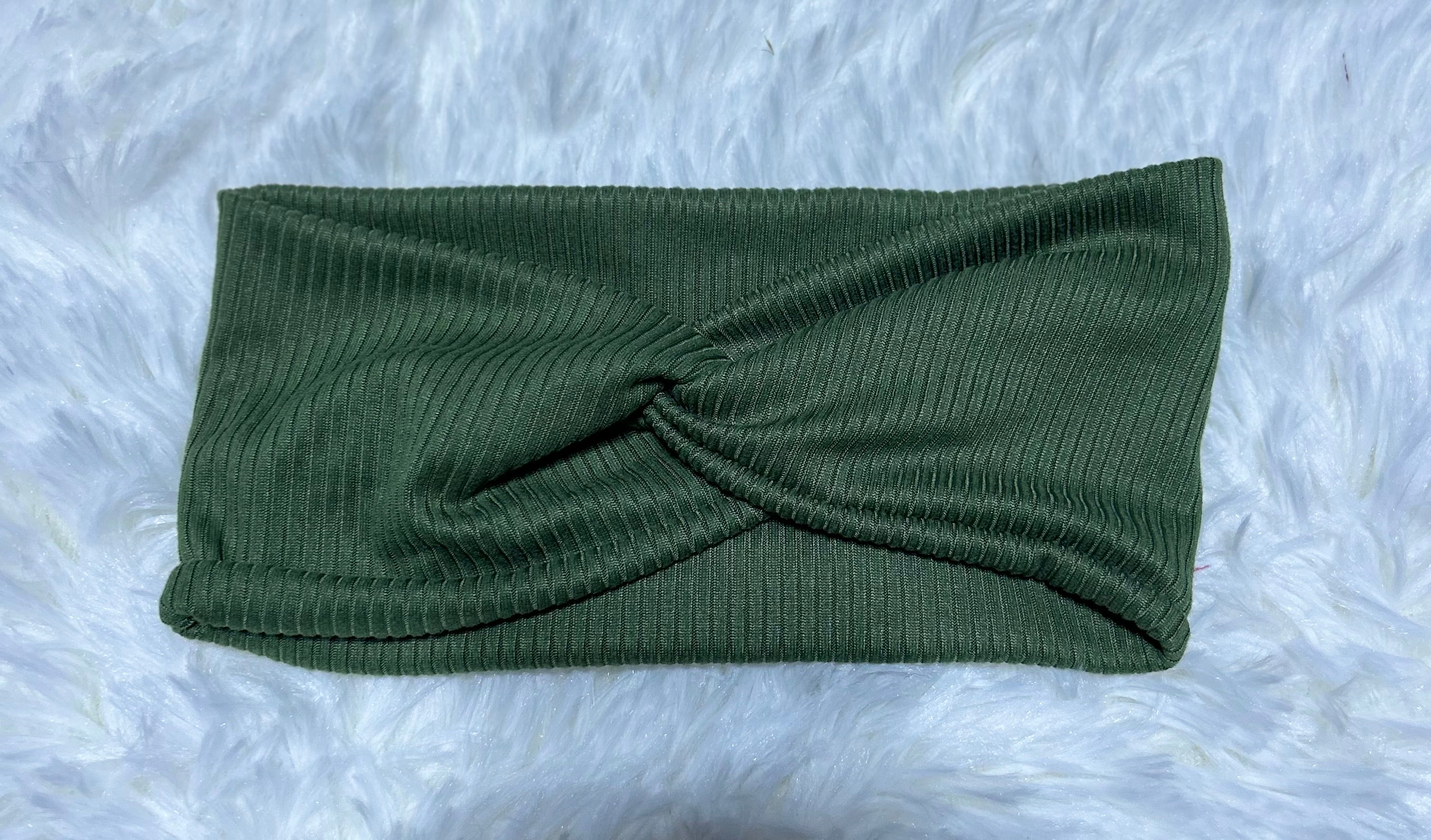 Olive Green 4x2 Rib Headband