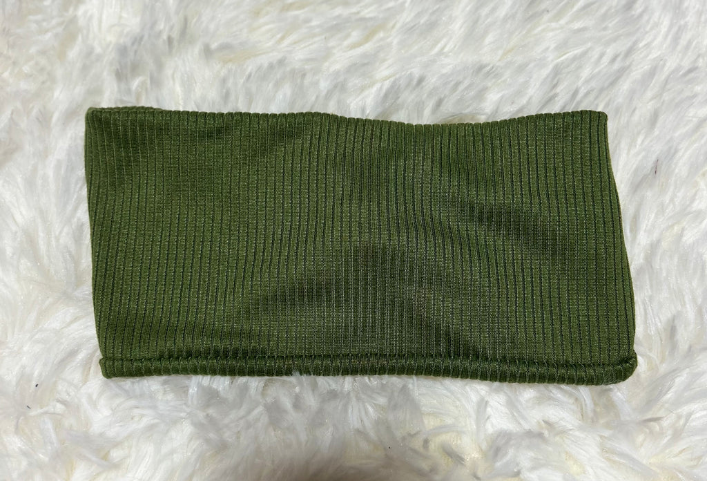 Olive Green 4x2 Rib Headband