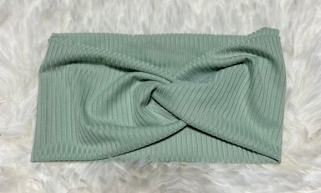 Light Seafoam Green 4x2 Rib Headband
