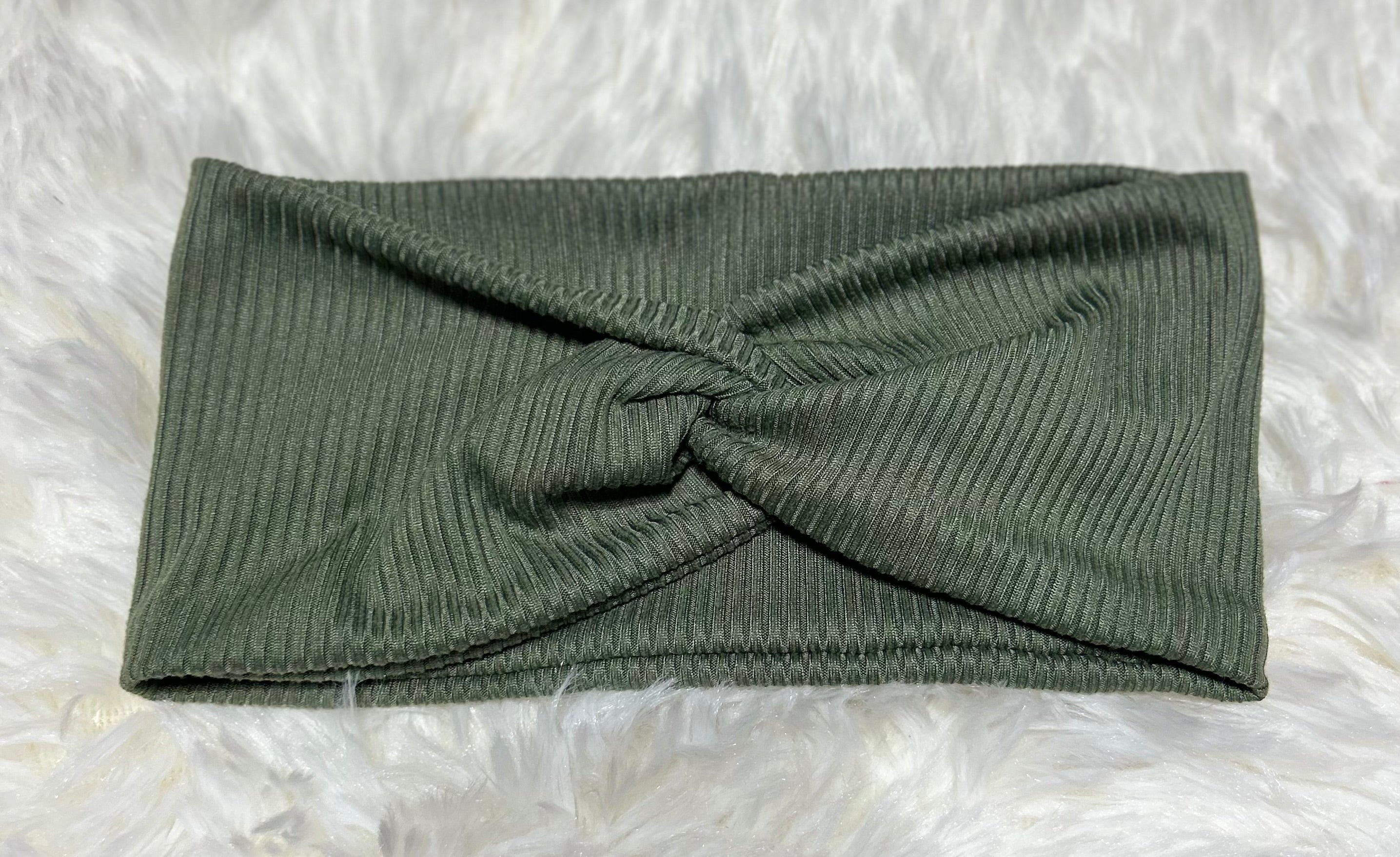 Olive Sage Green 4x2 Rib Headband