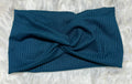 Dark Turquoise Blue 4x2 Rib Headband