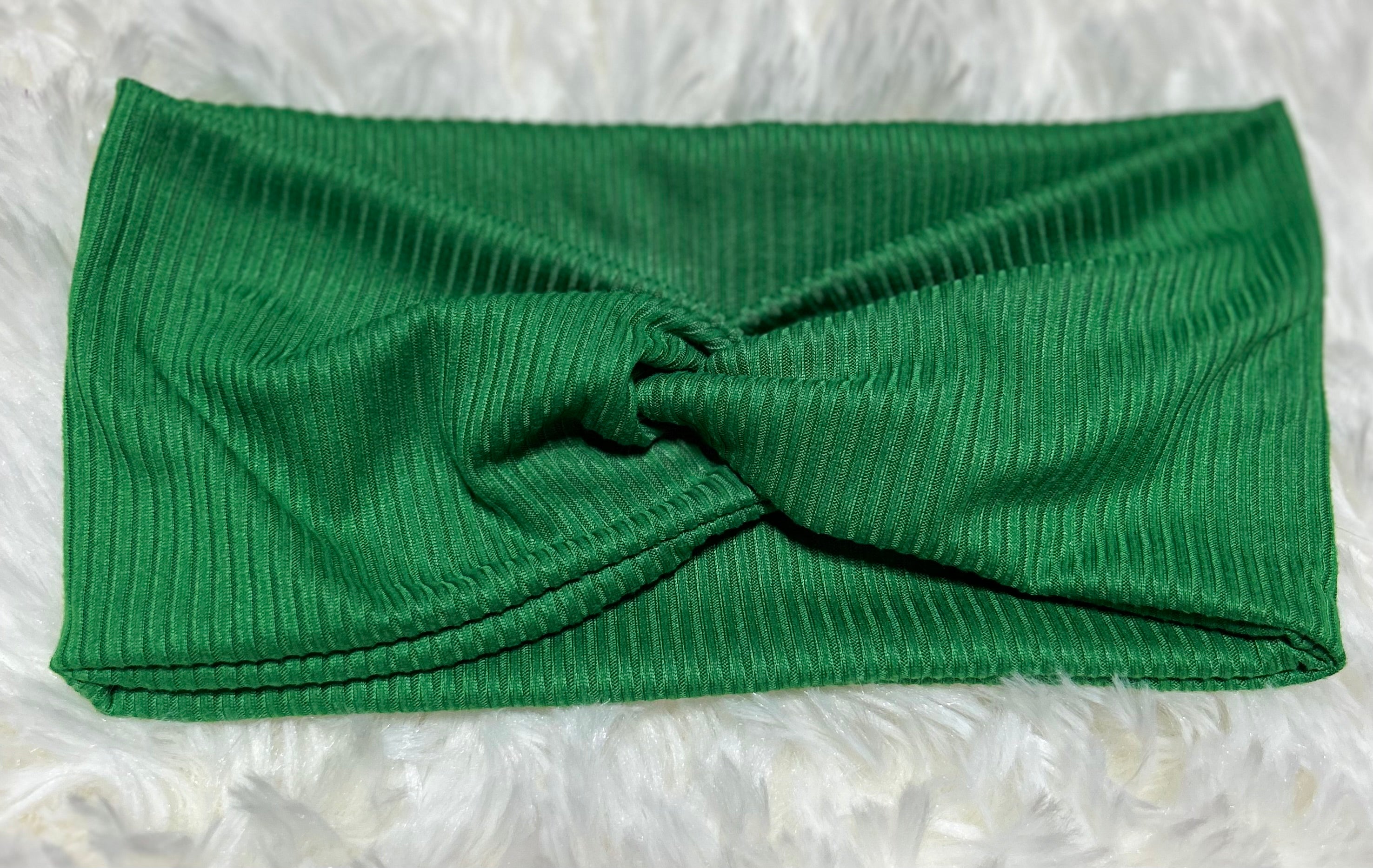 Green 4x2 Rib Headband
