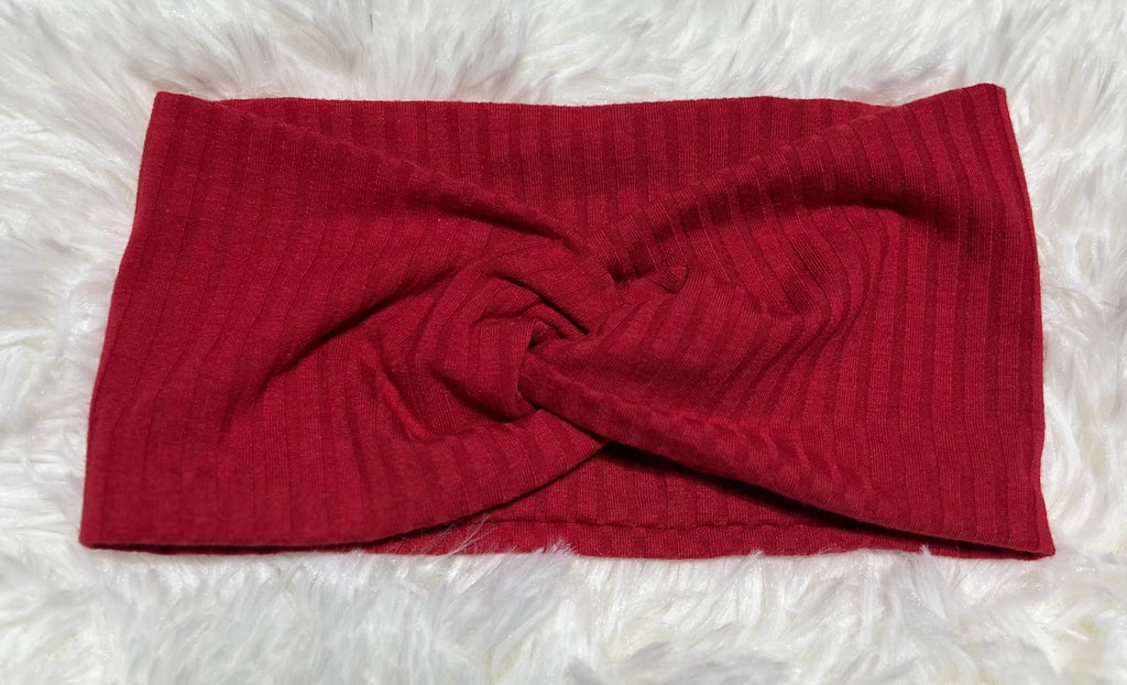 Red 8x2 Rib Headband