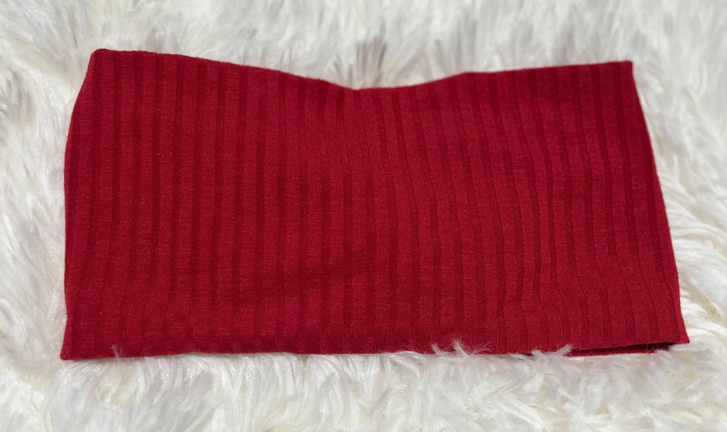 Red 8x2 Rib Headband