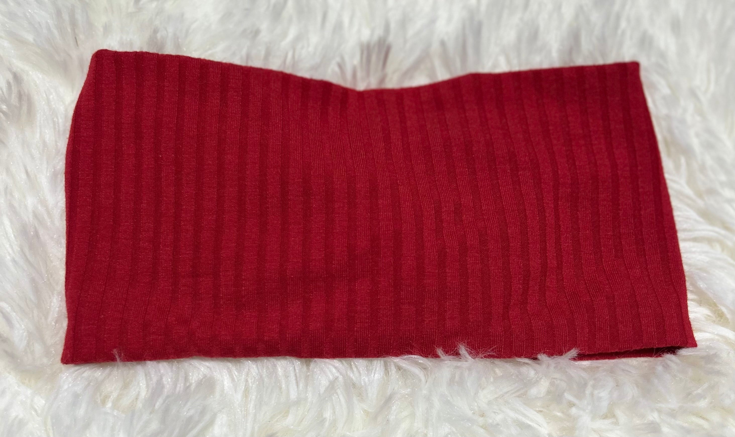 Red 8x2 Rib Headband