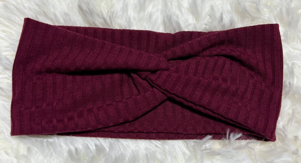 Maroon 8x2 Rib Headband