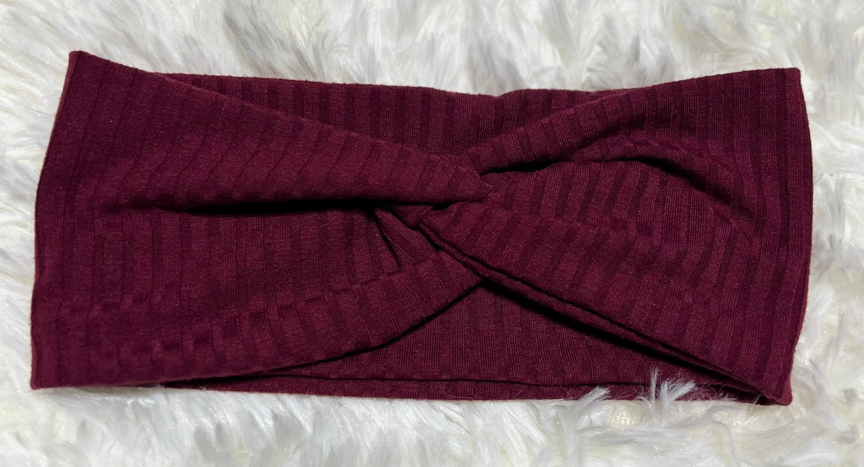 Maroon 8x2 Rib Headband
