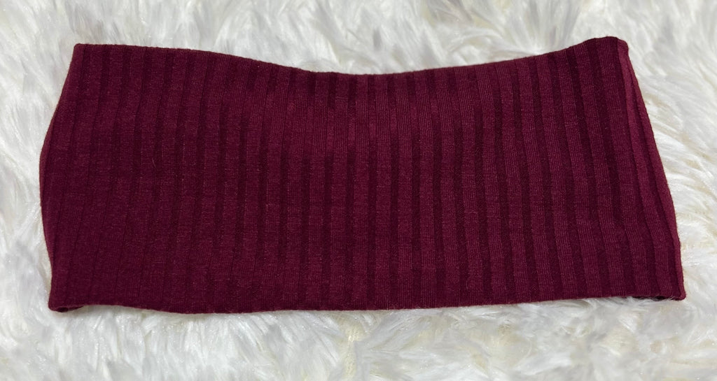 Maroon 8x2 Rib Headband