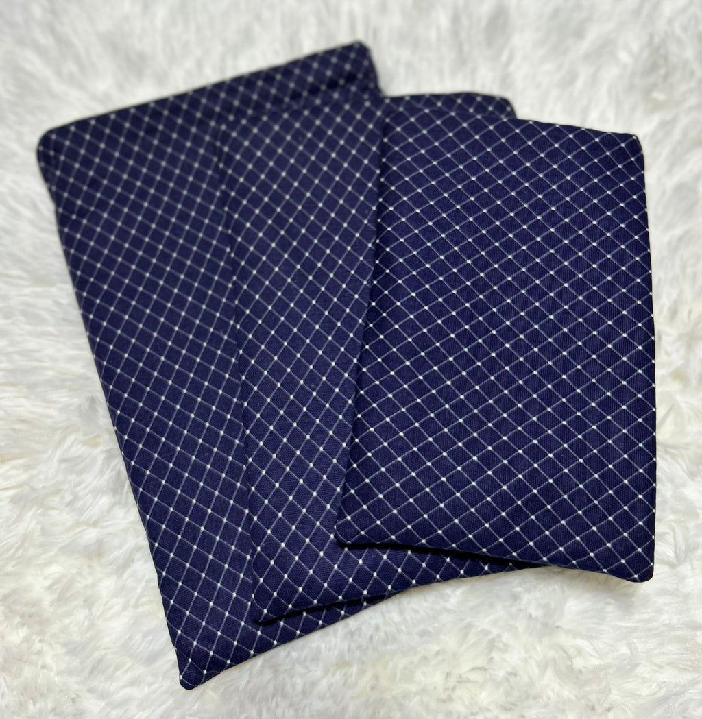 Navy Geometric Book Sleeve