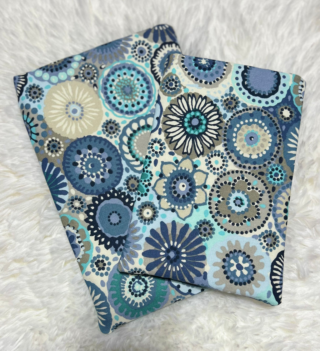 Blue Floral Geometric Book Sleeve