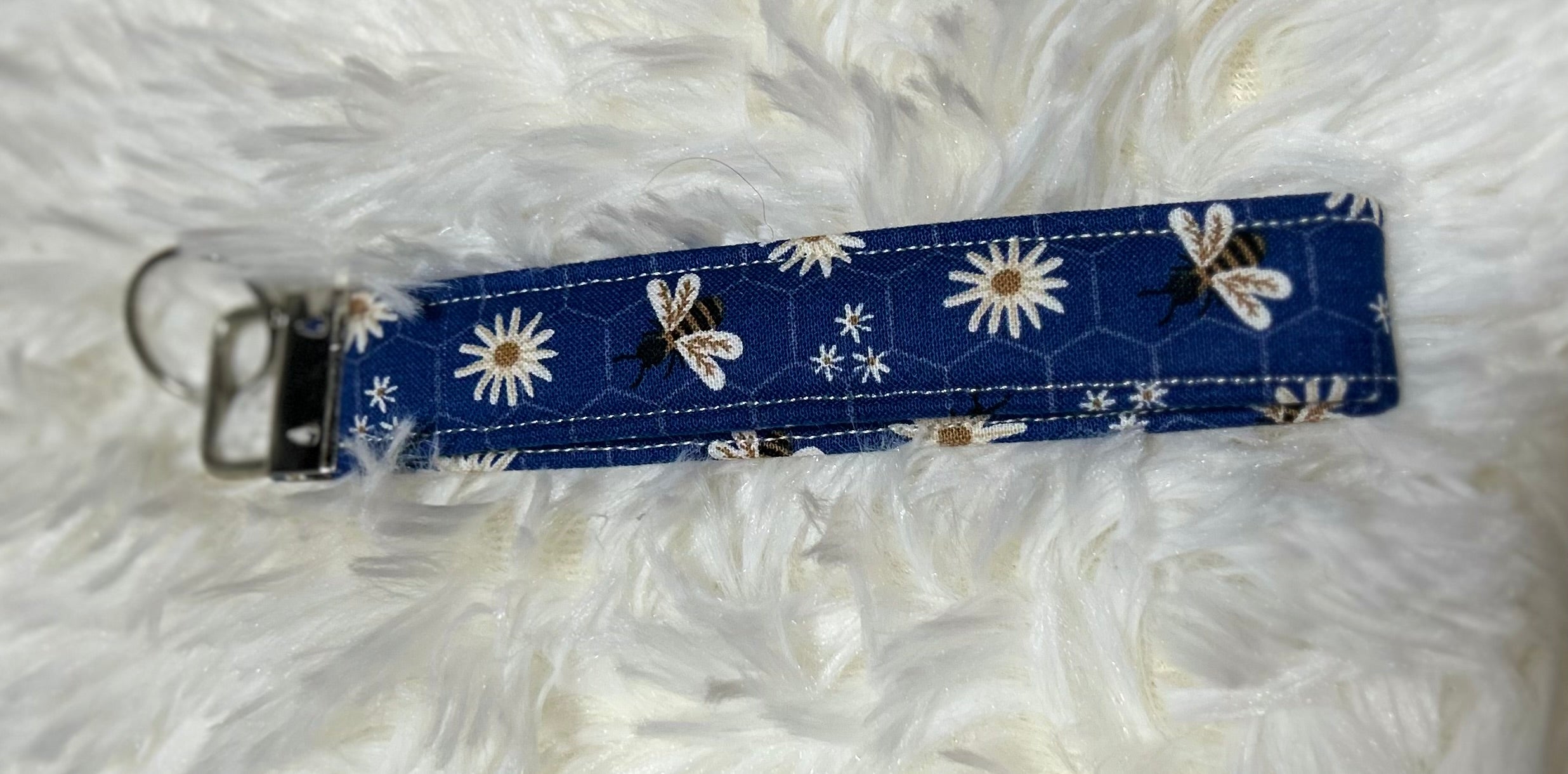 Blue Bee Wristlet
