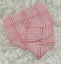 Pink Plaid Scrunchie Pet Bandana