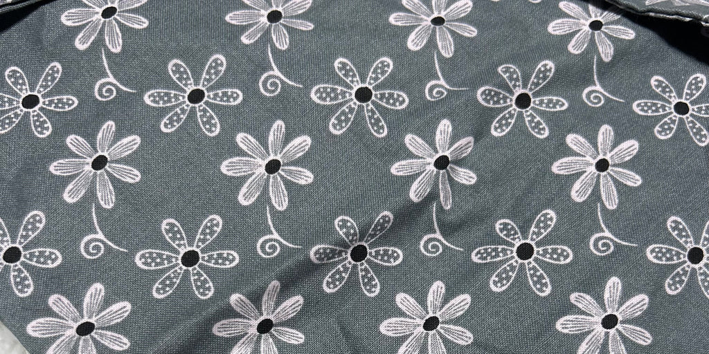 Grey with Pink Flowers Scrunchie Pet Bandana