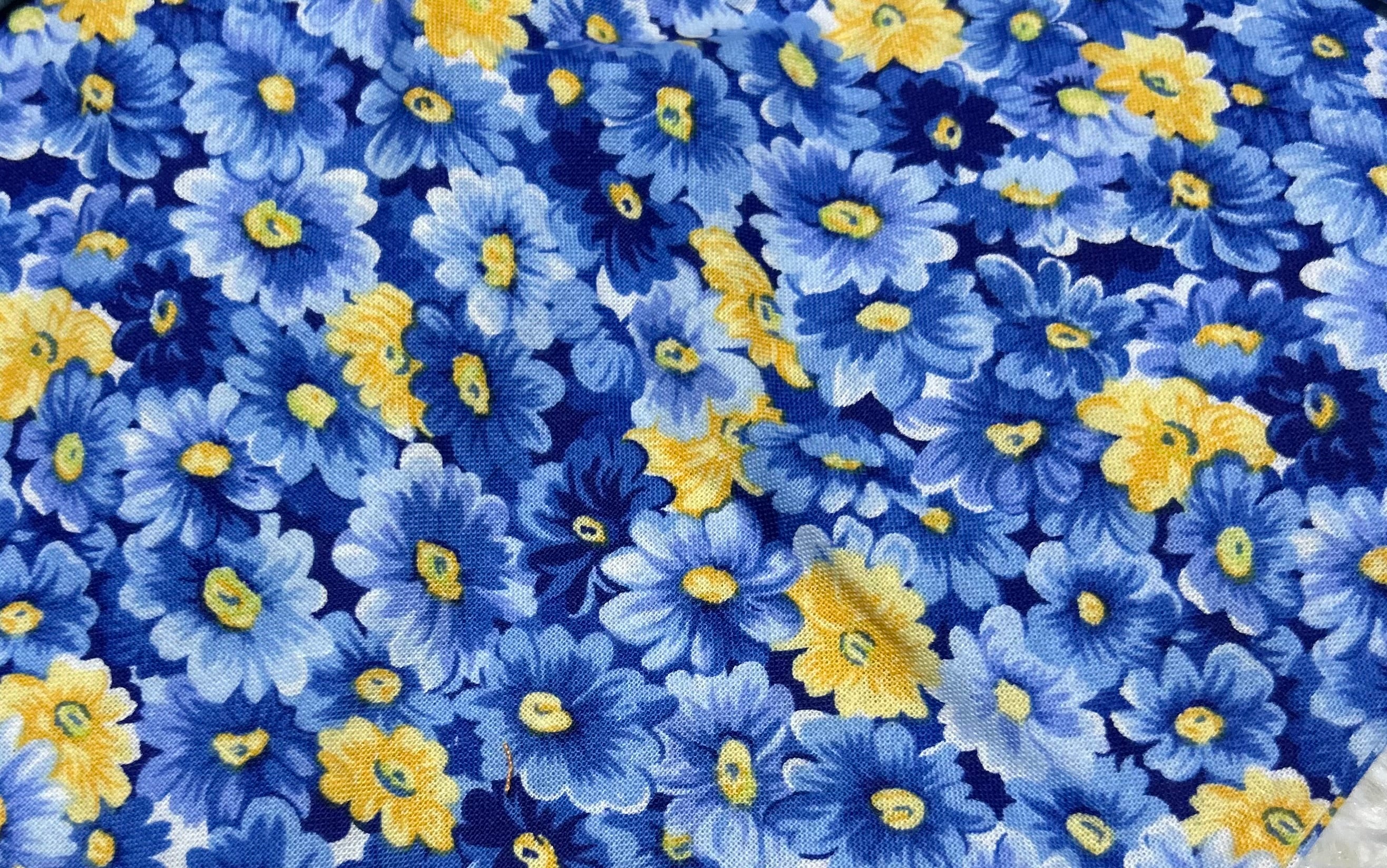 Blue/Yellow Flowers Scrunchie Pet Bandana