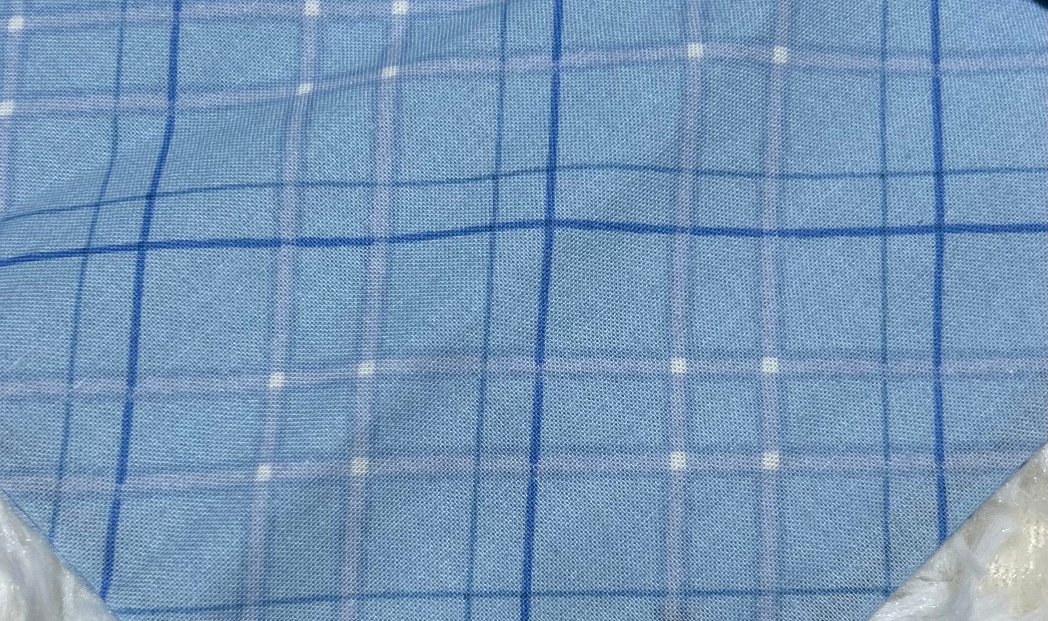 Blue Plaid Scrunchie Pet Bandana