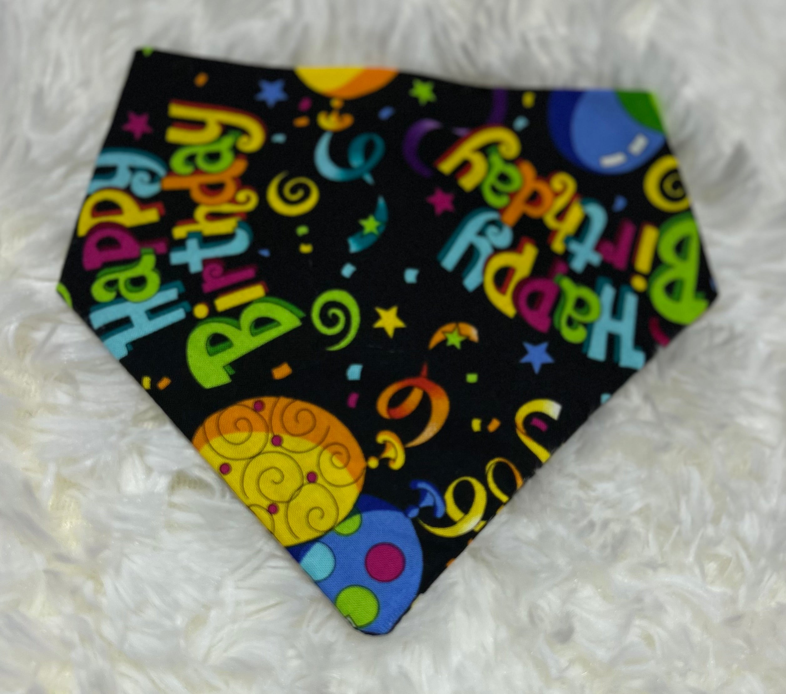Happy Birthday Scrunchie Pet Bandana