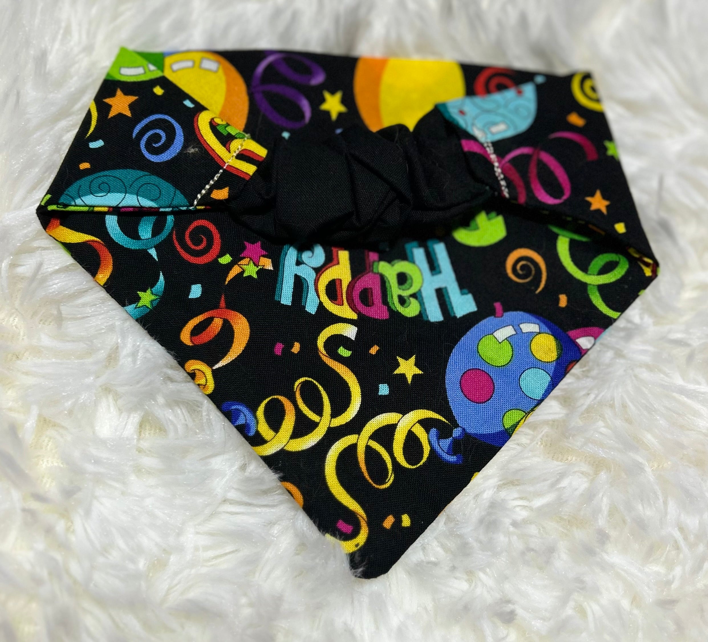 Happy Birthday Scrunchie Pet Bandana