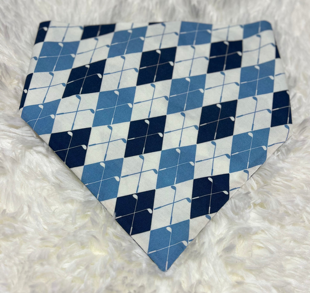 Blue Golf Scrunchie Pet Bandana