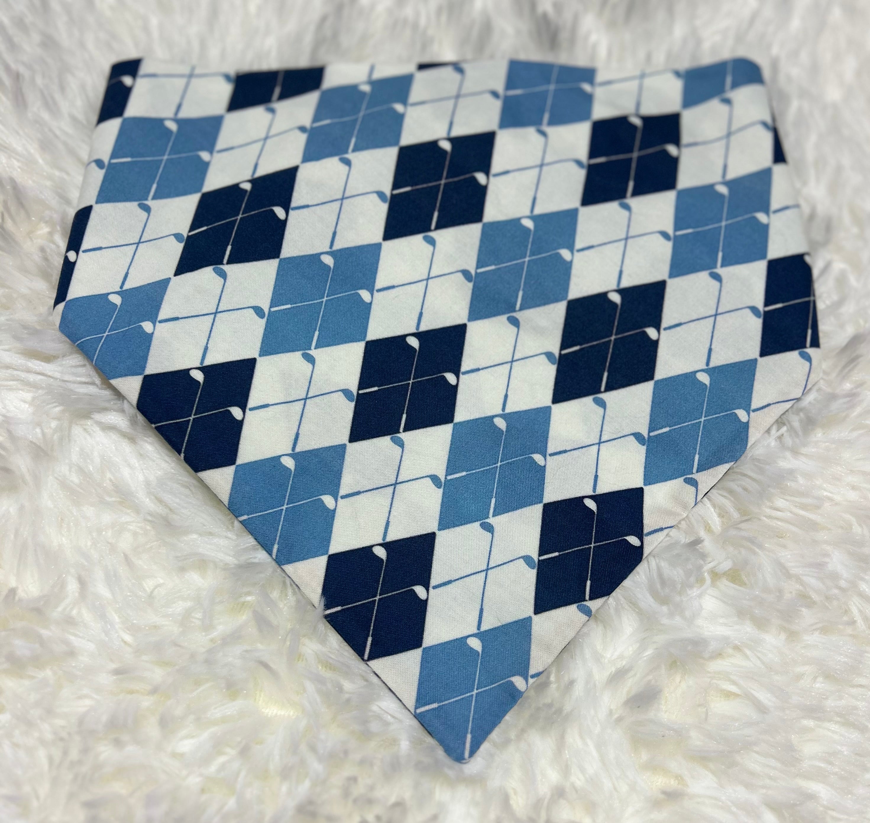 Blue Golf Scrunchie Pet Bandana