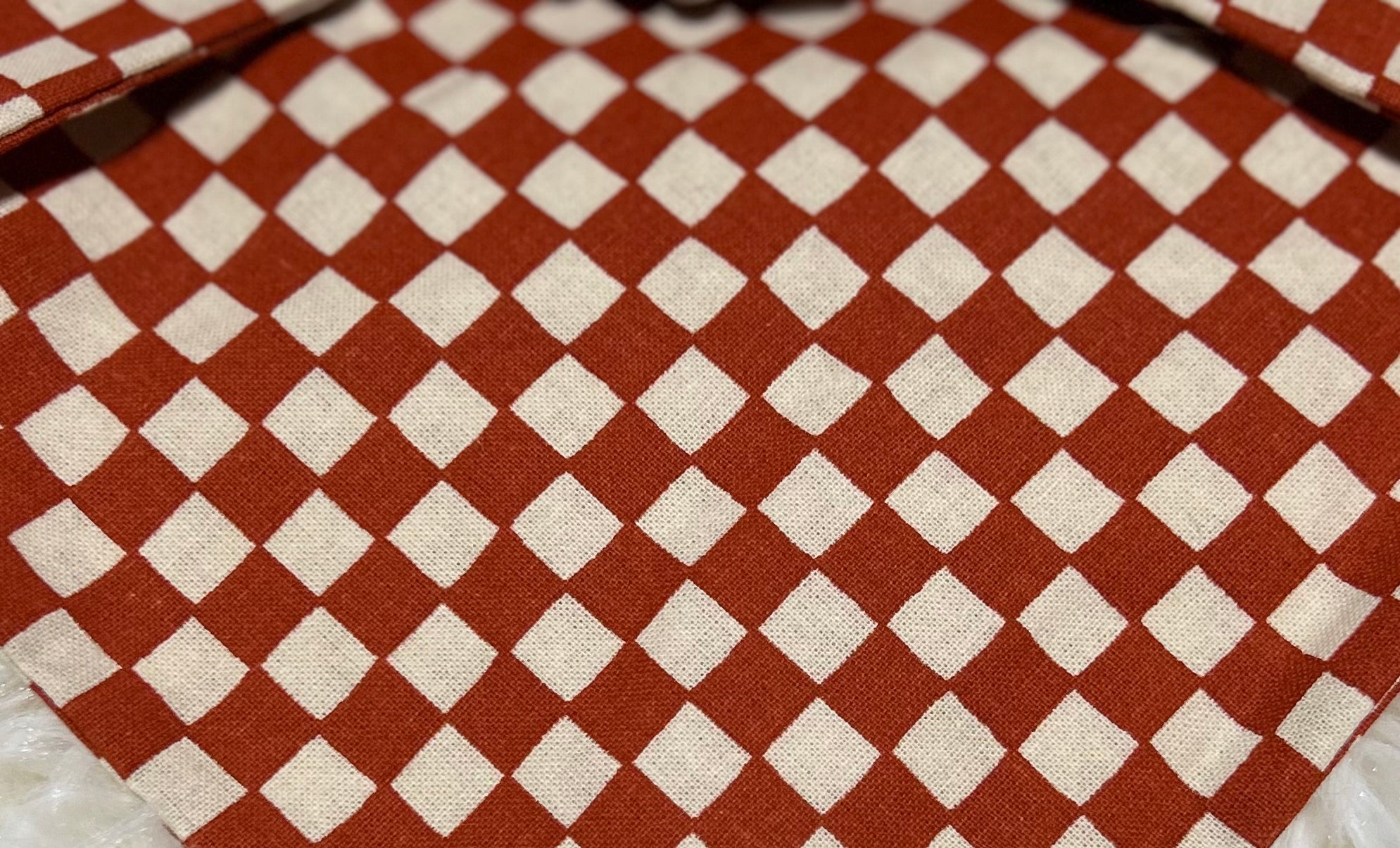 Brick Checkerprint Scrunchie Pet Bandana