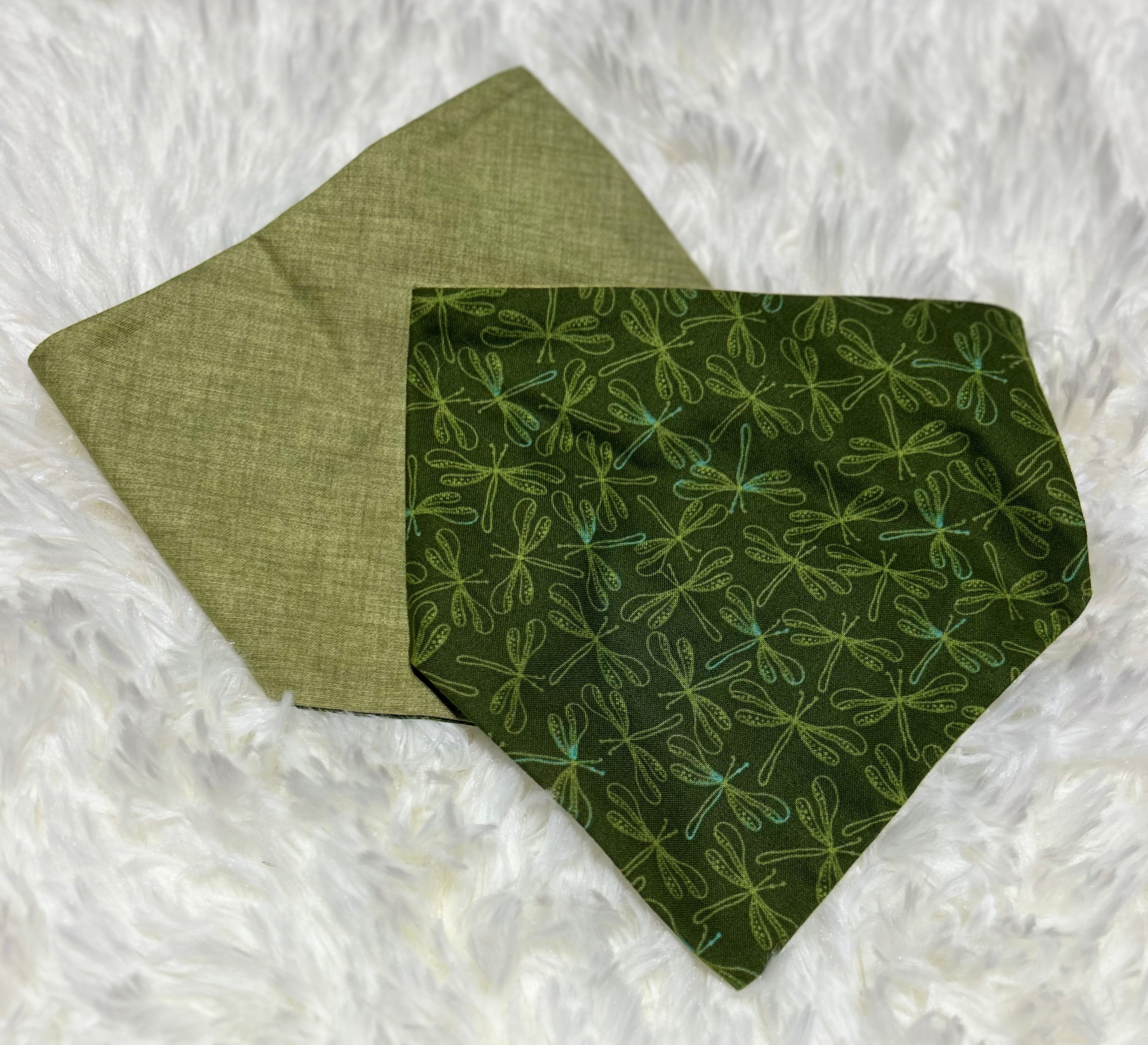 Dragonfly/Green Reversible Scrunchie Pet Bandana