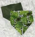 Monstera/Green Reversible Scrunchie Pet Bandana