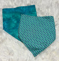 Turquoise Geometric Reversible Scrunchie Pet Bandana