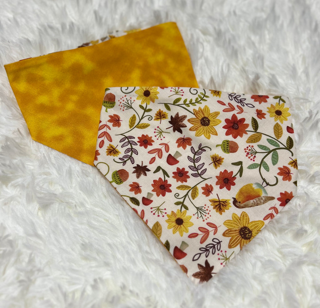 Nature/Yellow Reversible Scrunchie Pet Bandana