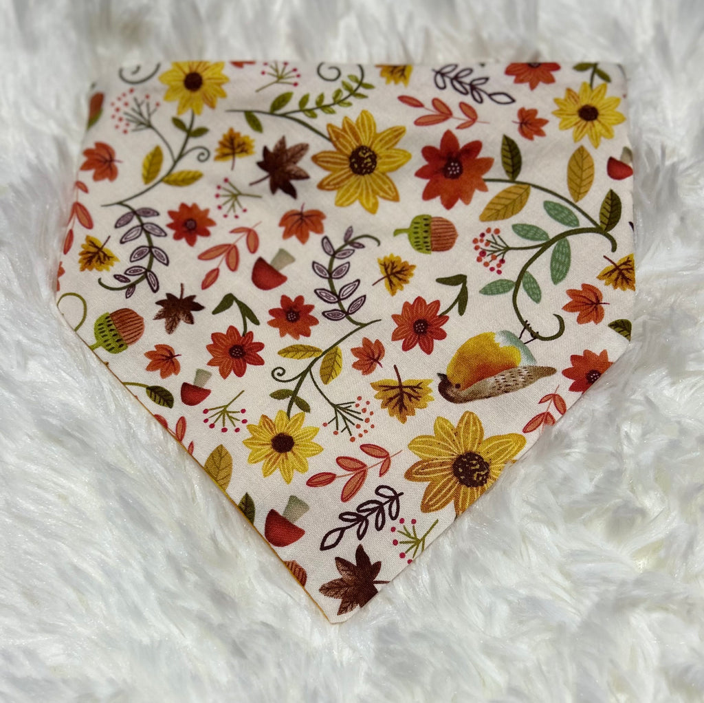 Nature/Yellow Reversible Scrunchie Pet Bandana