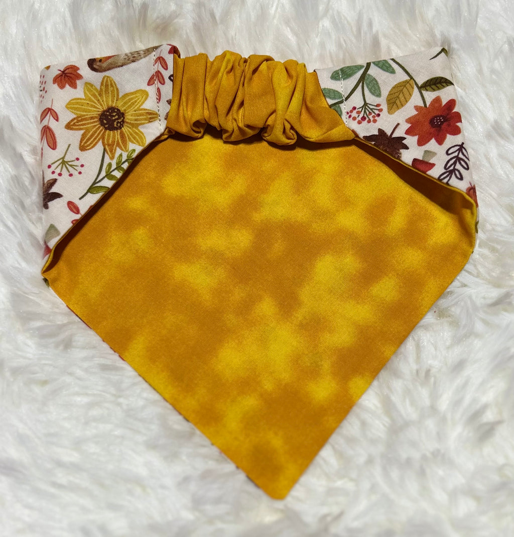 Nature/Yellow Reversible Scrunchie Pet Bandana
