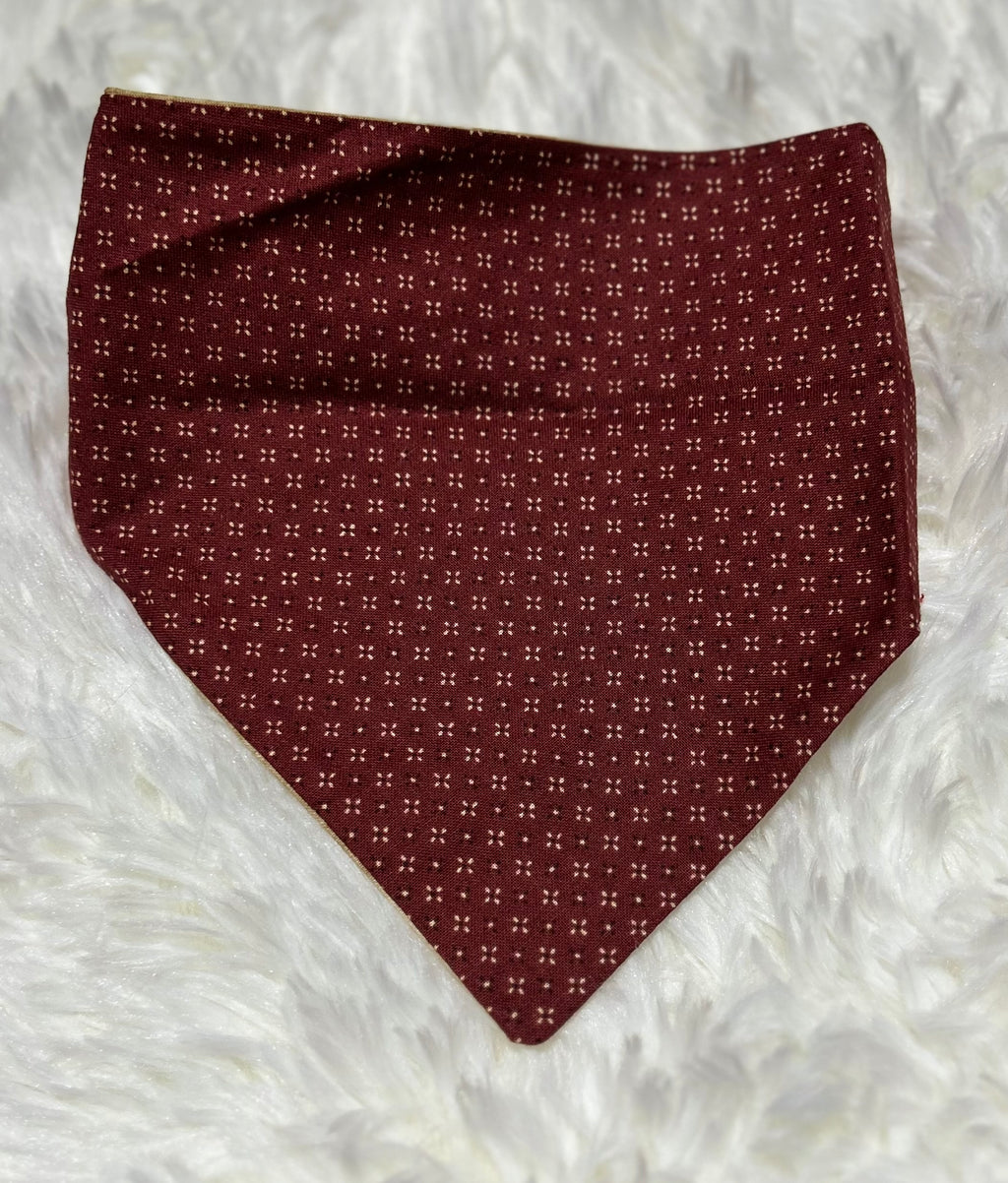 Maroon/Beige Reversible Scrunchie Pet Bandana