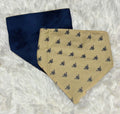 Blue Bees/Blue Reversible Scrunchie Pet Bandana