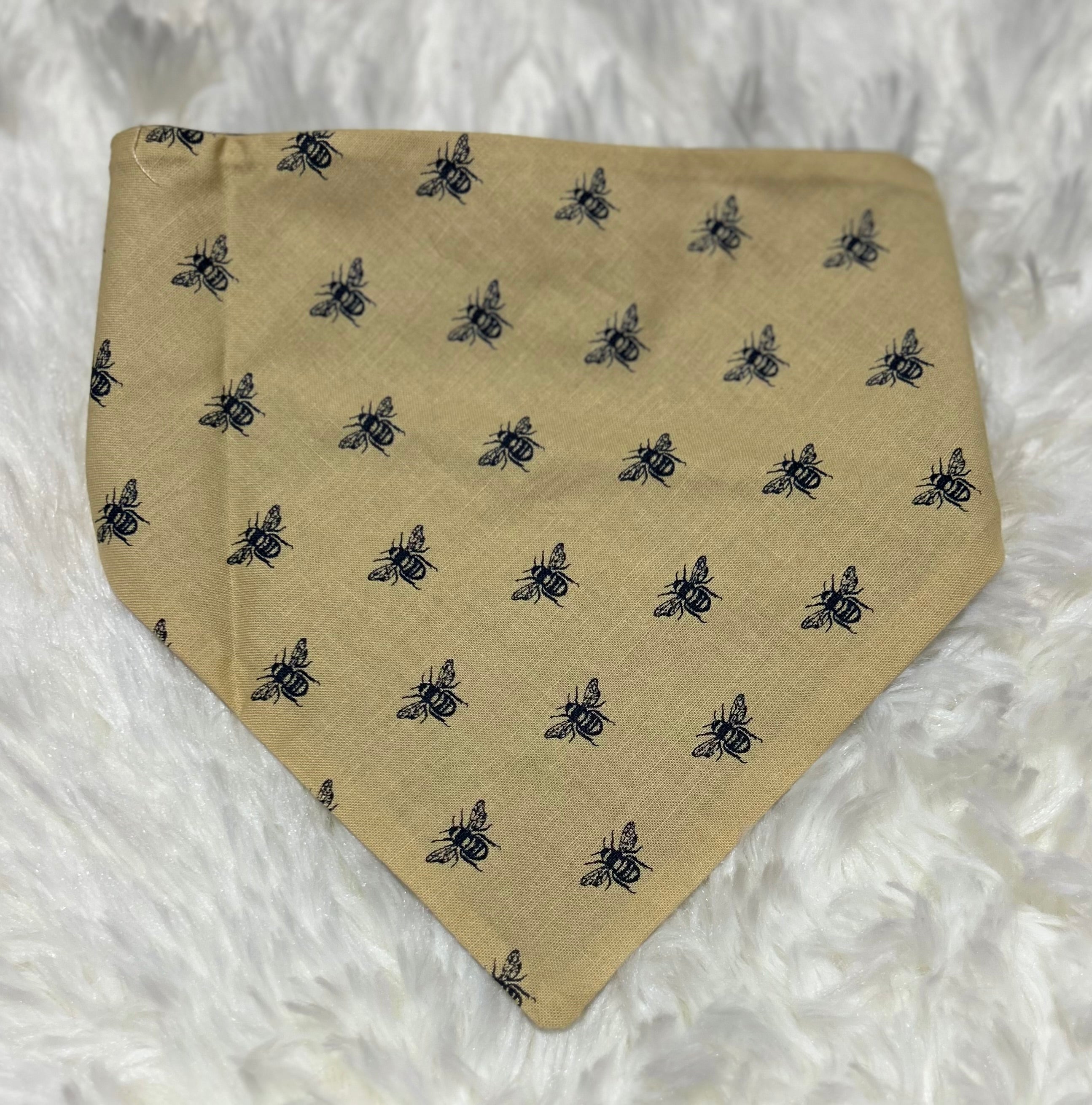 Blue Bees/Blue Reversible Scrunchie Pet Bandana