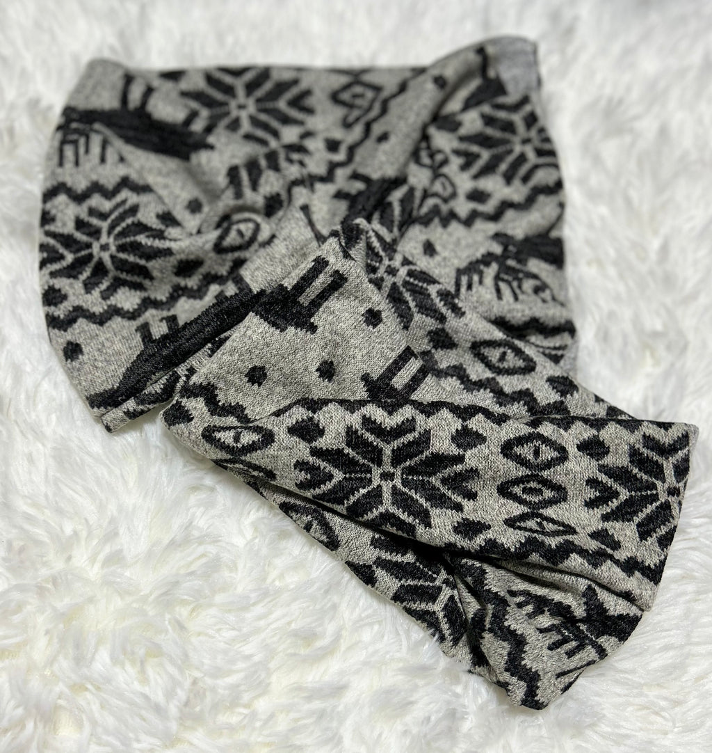 Grey with Black Winter Dickey Pet Scarf