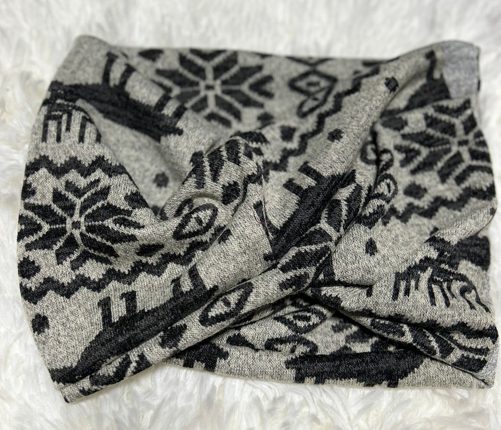 Grey with Black Winter Dickey Pet Scarf