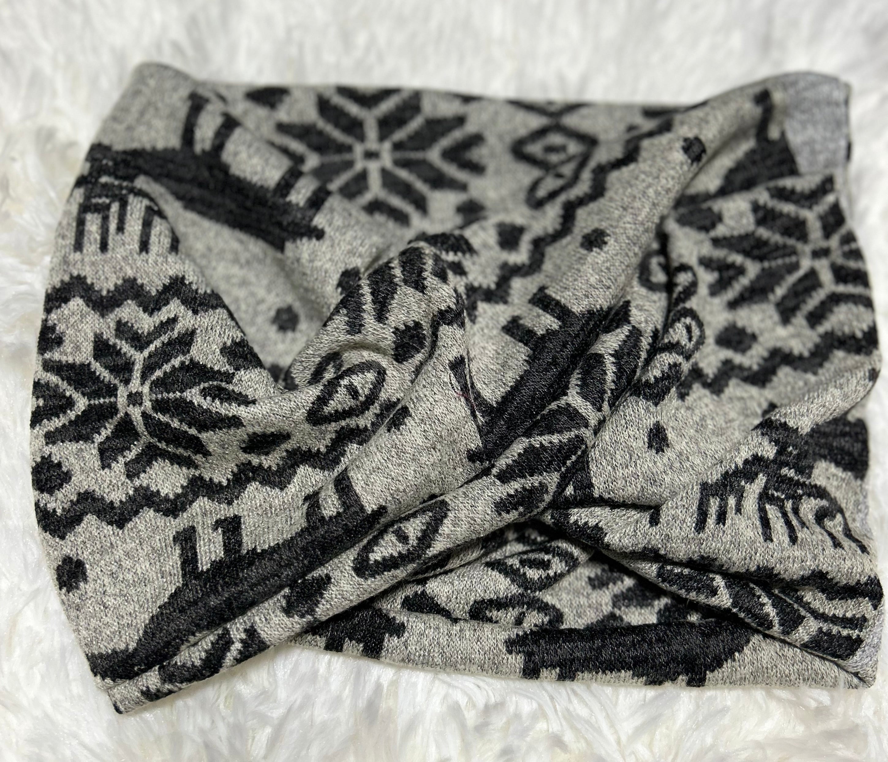 Grey with Black Winter Dickey Pet Scarf