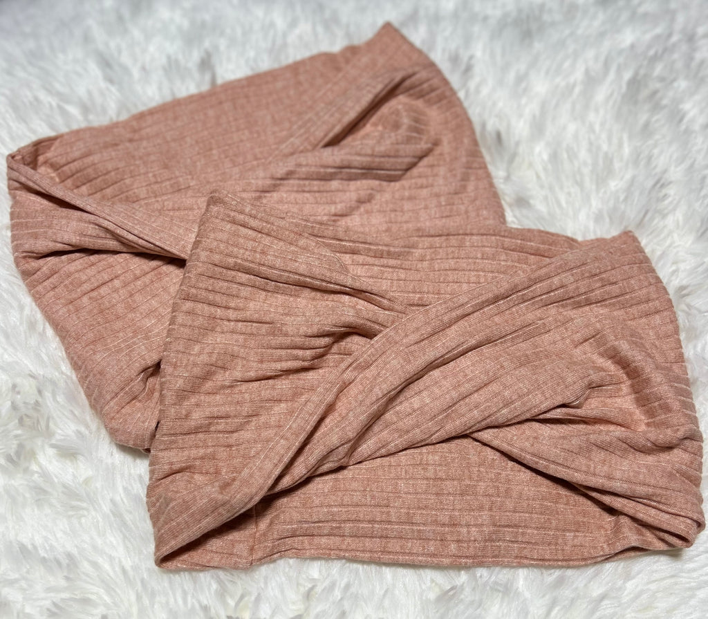 Salmon Ribbed Dickey Pet Scarf