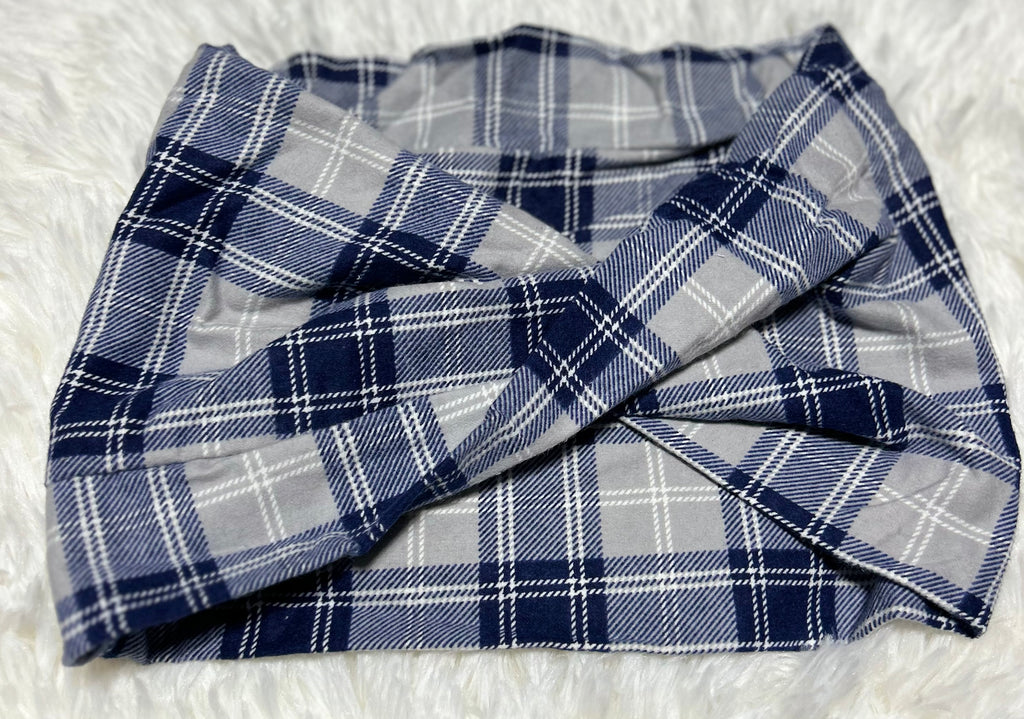 Blue Plaid Dickey Pet Scarf