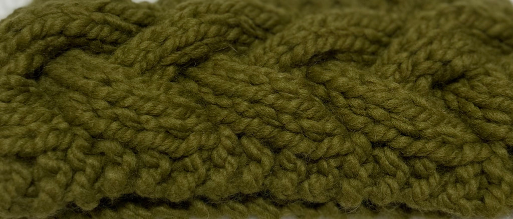 Knitted headband - olive green