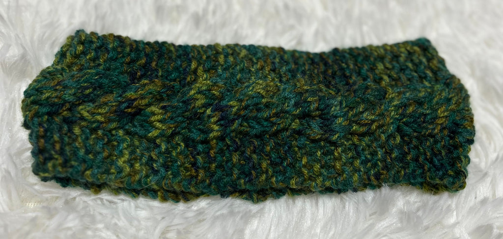 Knitted headband - green ombré