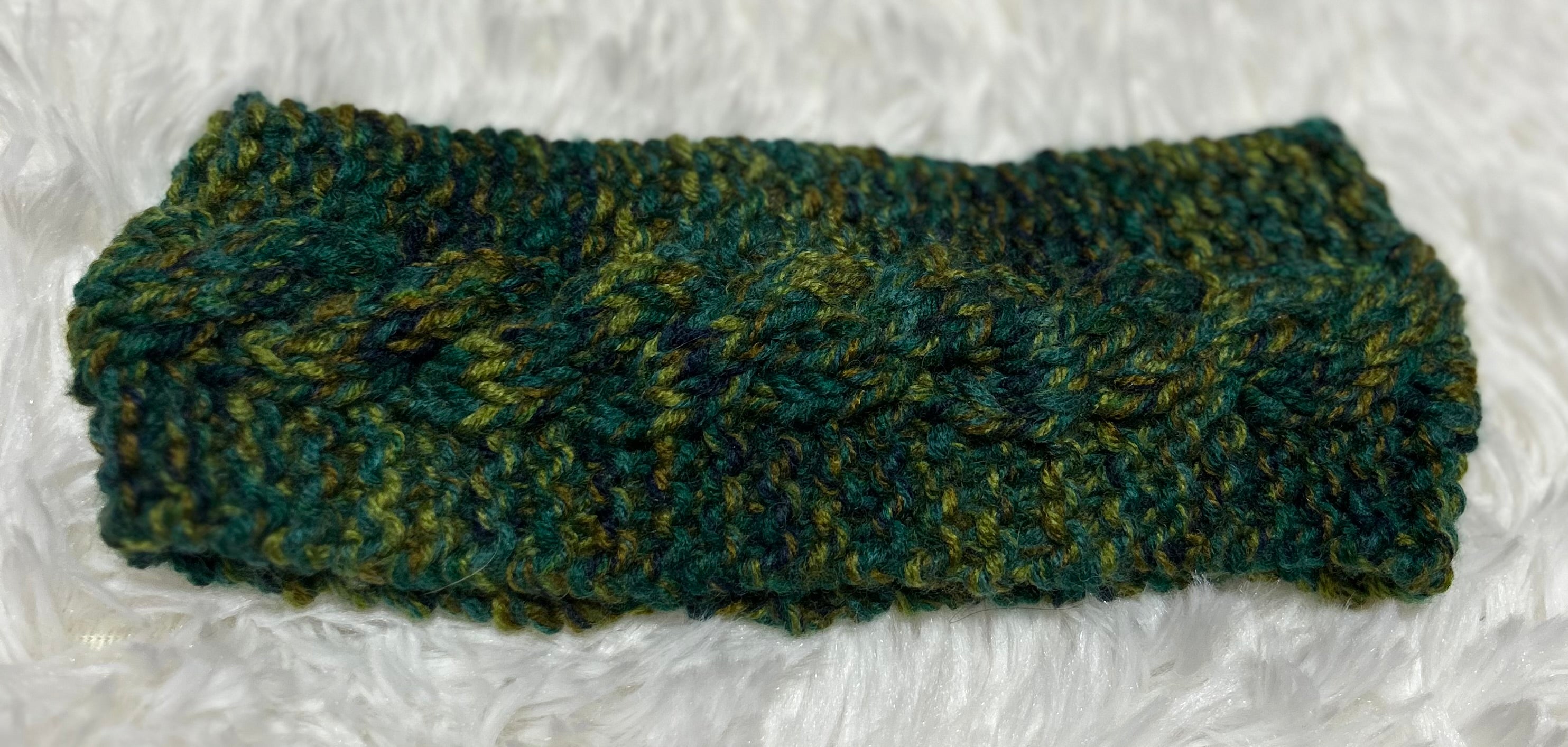 Knitted headband - green ombré