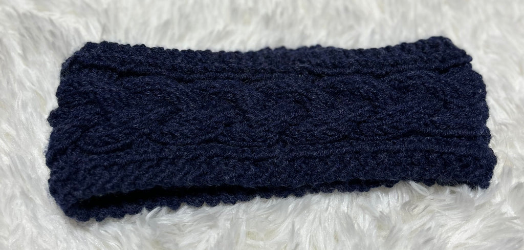 Knitted headband - navy blue