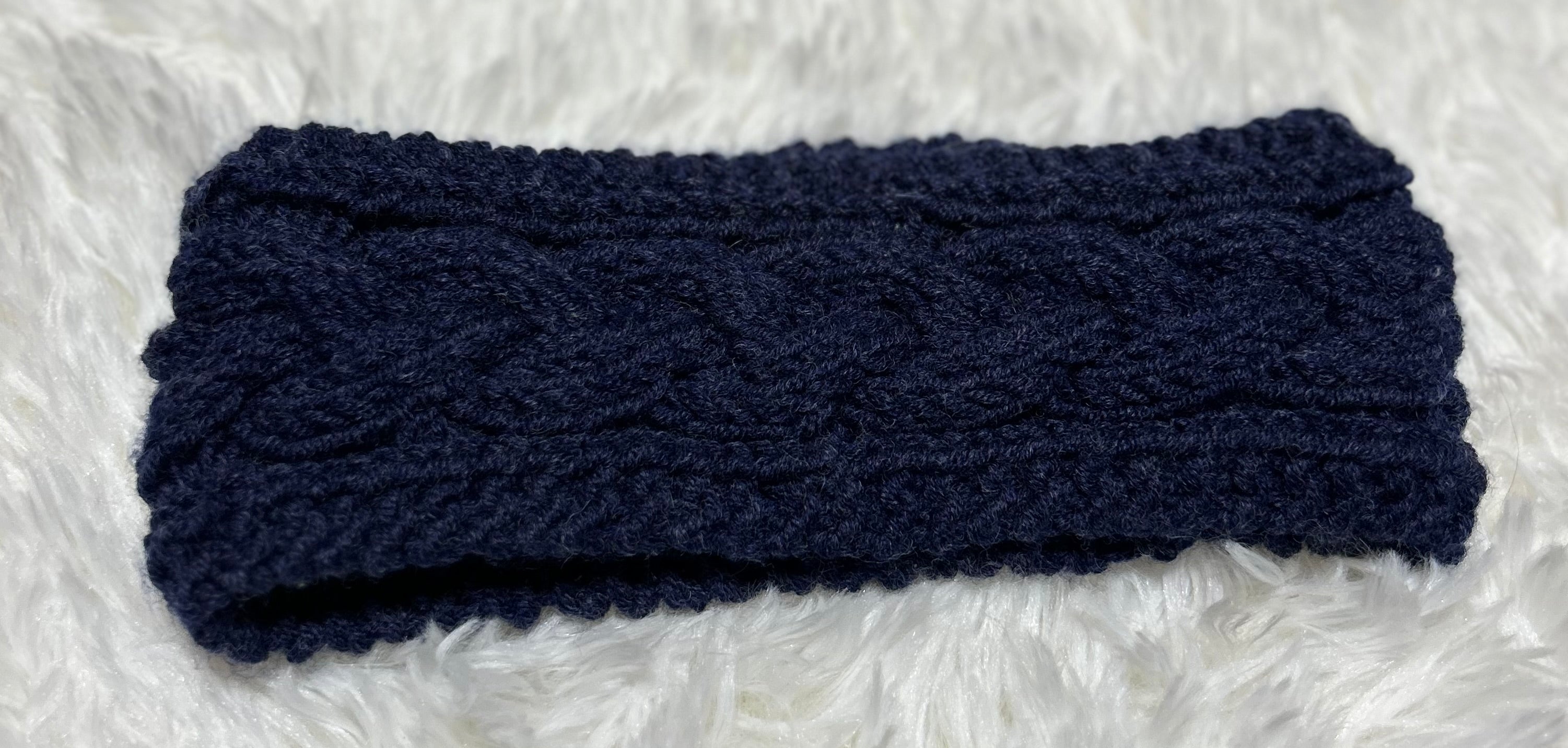 Knitted headband - navy blue