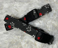 Black with Grey/Red Hearts Pet Collars