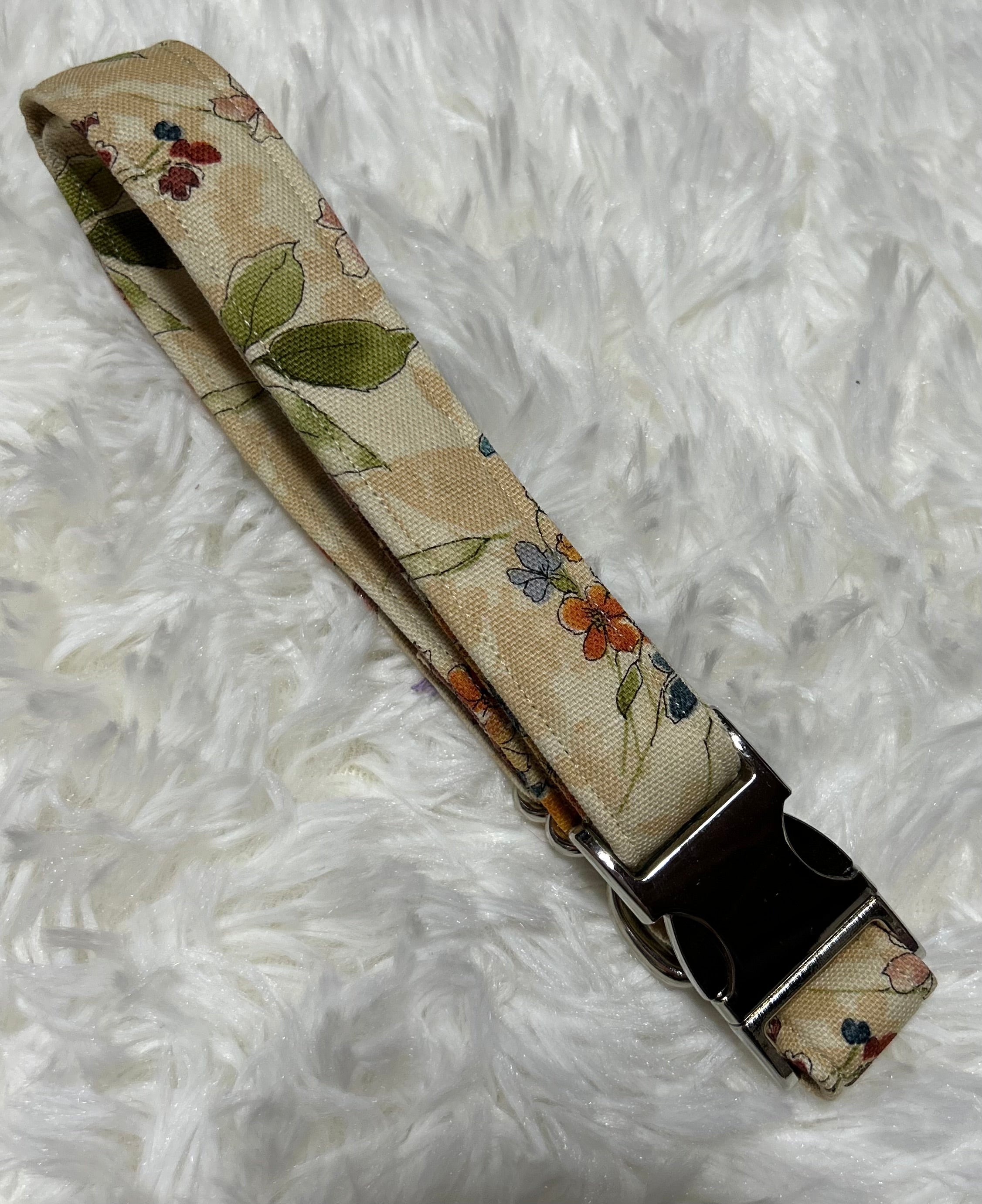Japanese Floral Pet Collars with Metal Hardware