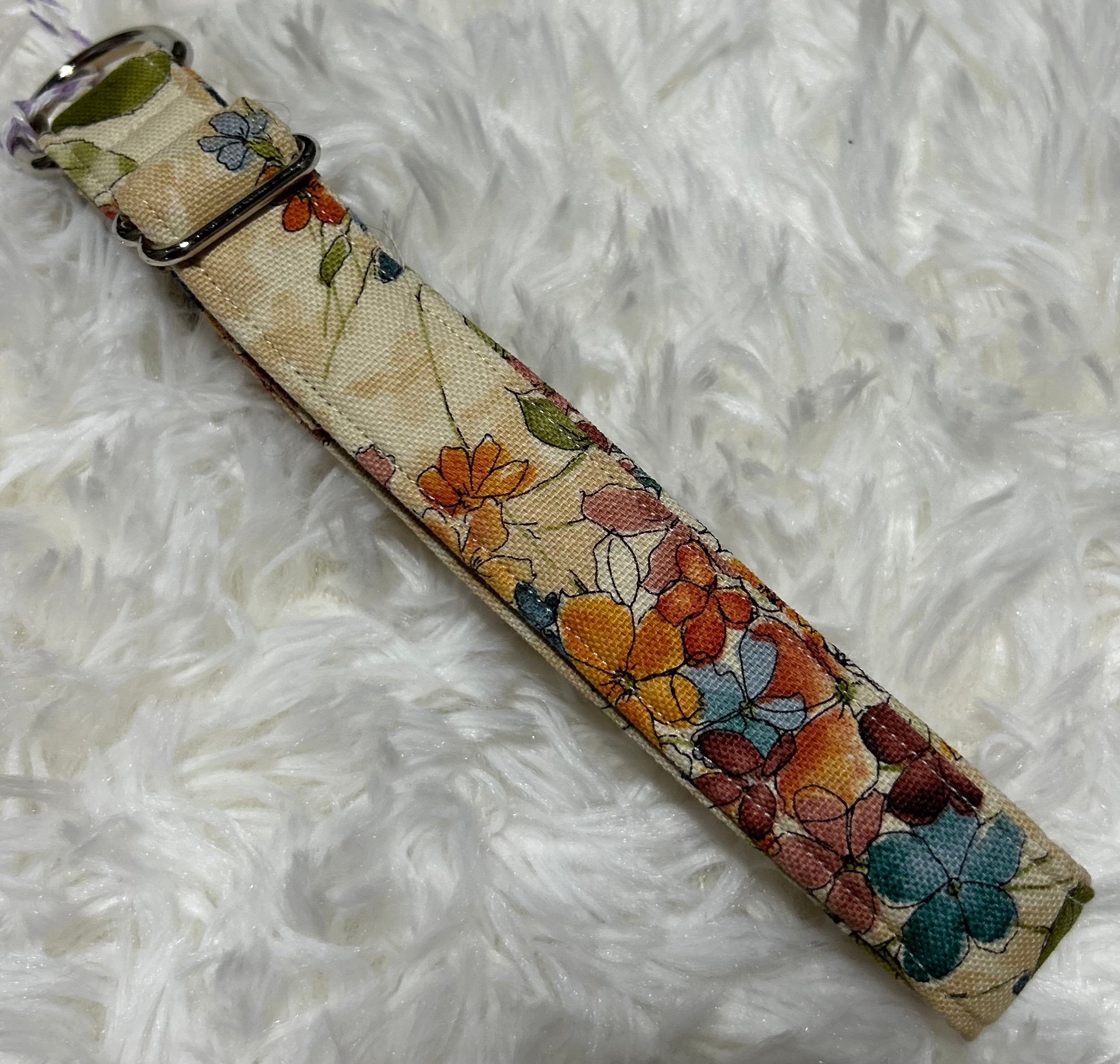 Japanese Floral Pet Collars with Metal Hardware