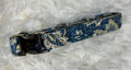 Blue Paisley Pet Collars with Metal Hardware