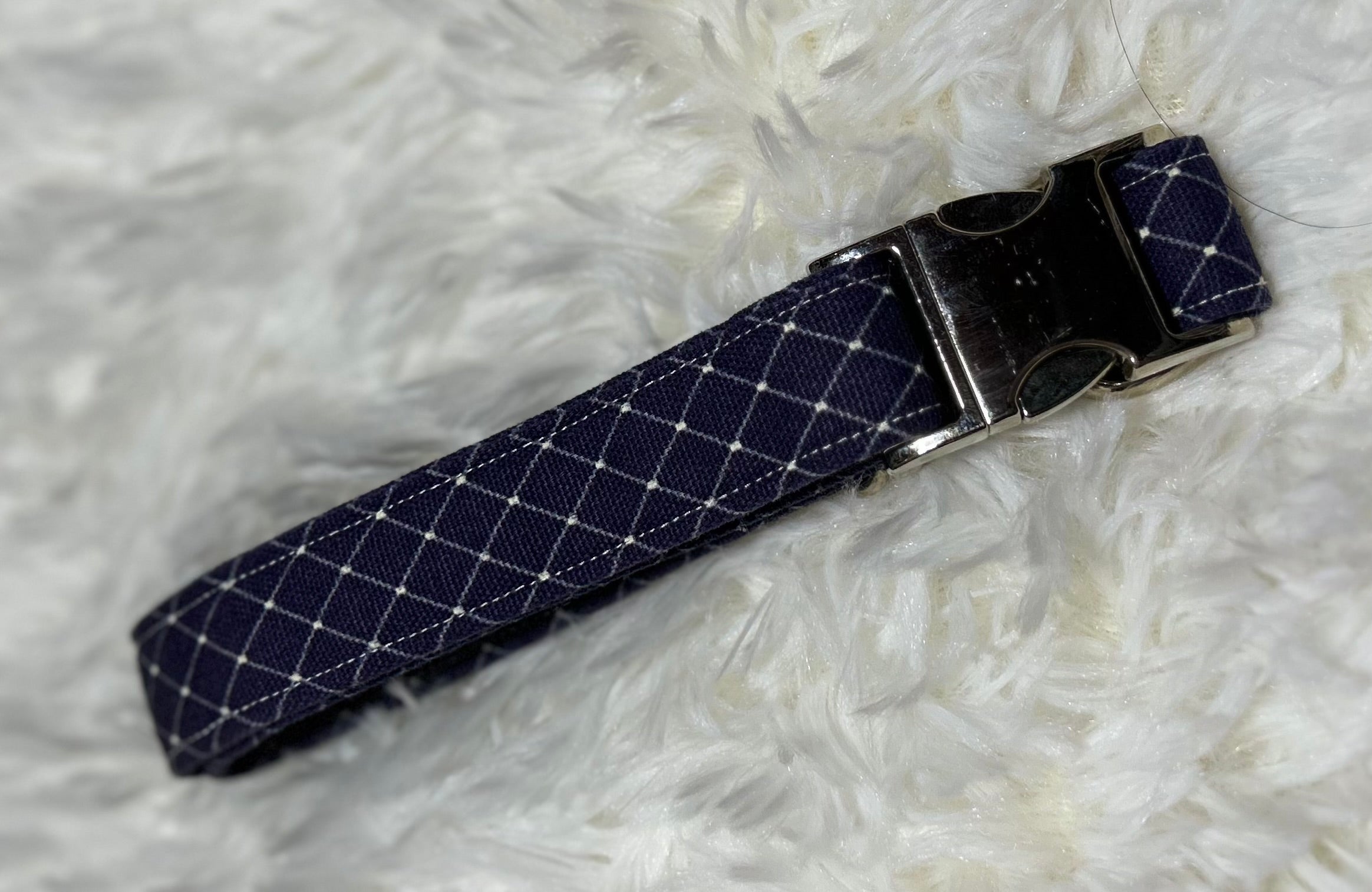 Blue Diamonds Pet Collars with Metal Hardware