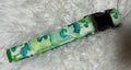 Green Watercolor Pet Collars with Metal Hardware