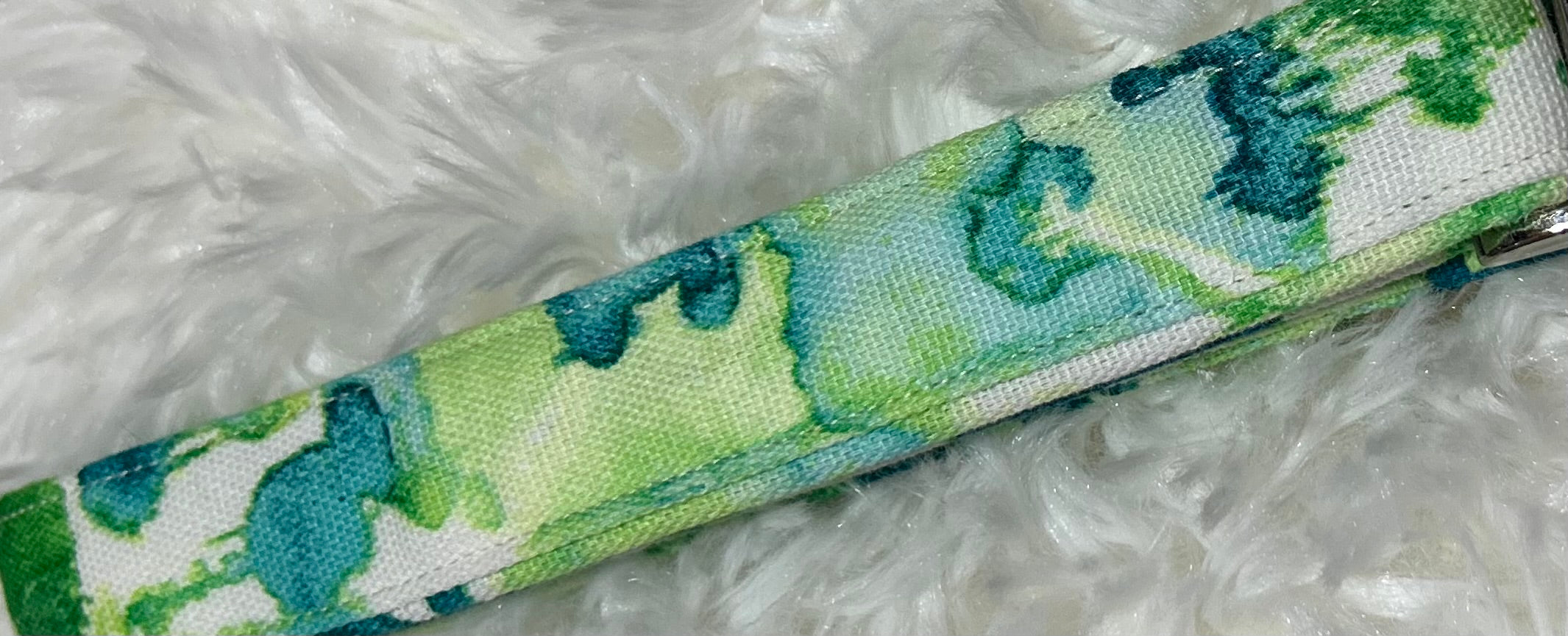 Green Watercolor Pet Collars with Metal Hardware